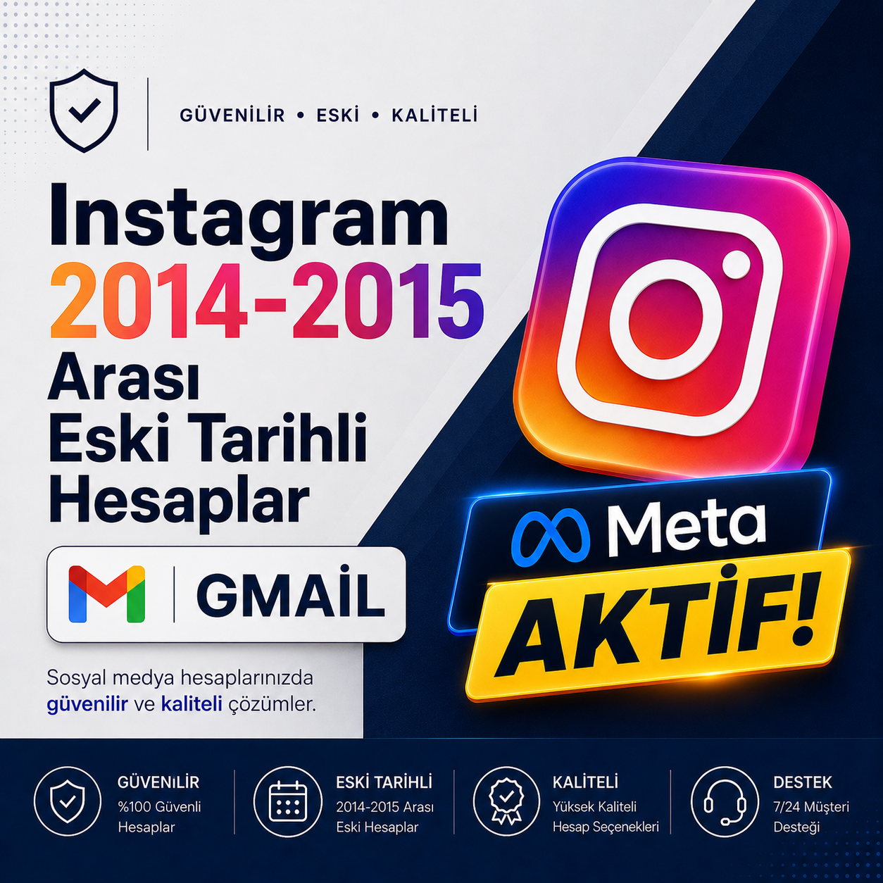 Instagram 2014-2015 Arası Eski Tarihli Meta AKTİF Hesaplar - (Gmail)